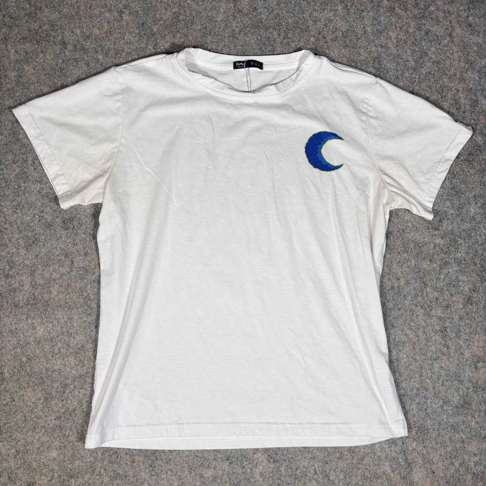 Romwe Graphic Tee Womens Medium White Dancing In The Moonlight 2021